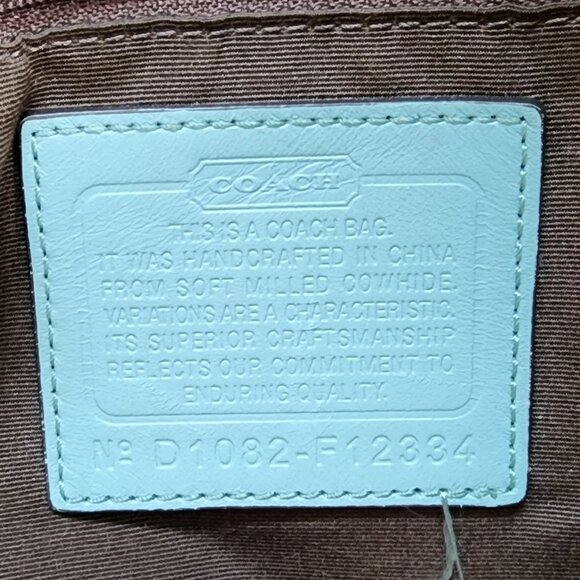 COACH D1082-F12334 Vintage Blue/Brown Chelsea Pebbled Leather Satchel Bag - Picture 16 of 16